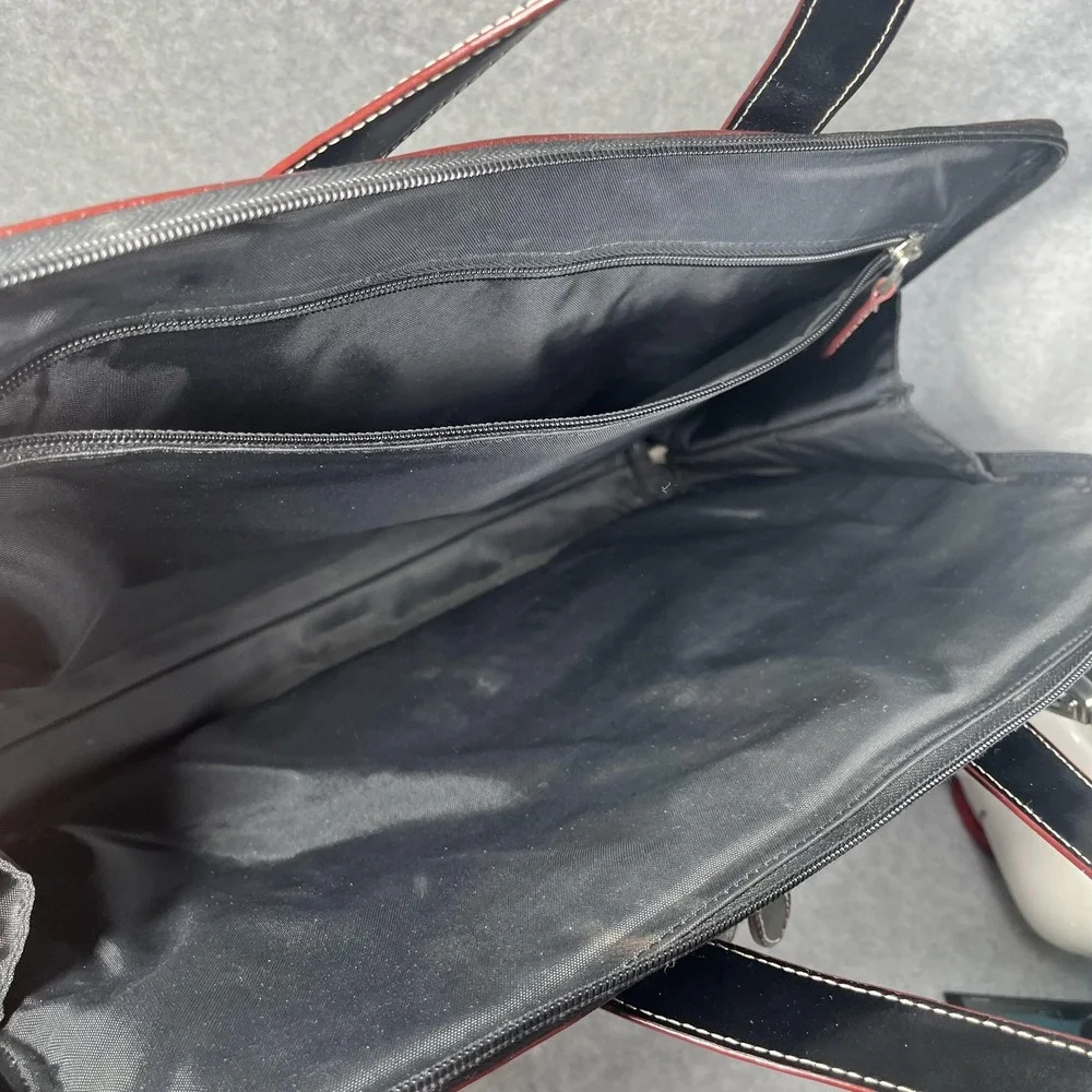 Laptop Briefcase Bag Faux Leather Large‎ Crossbody Strap Organizer Career Travel